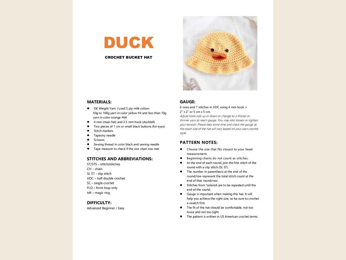 Duck Bucket Hat