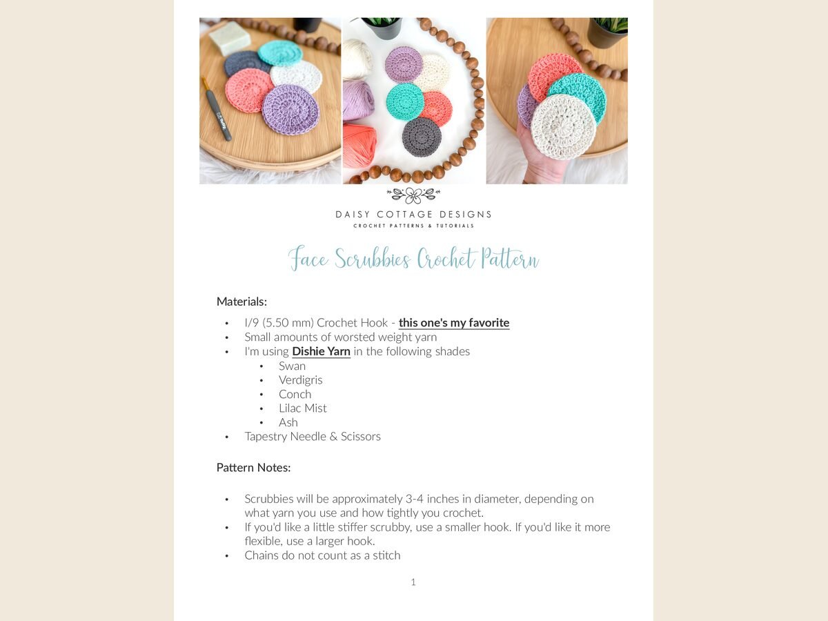 Face Scrubbies Crochet Pattern - DCD