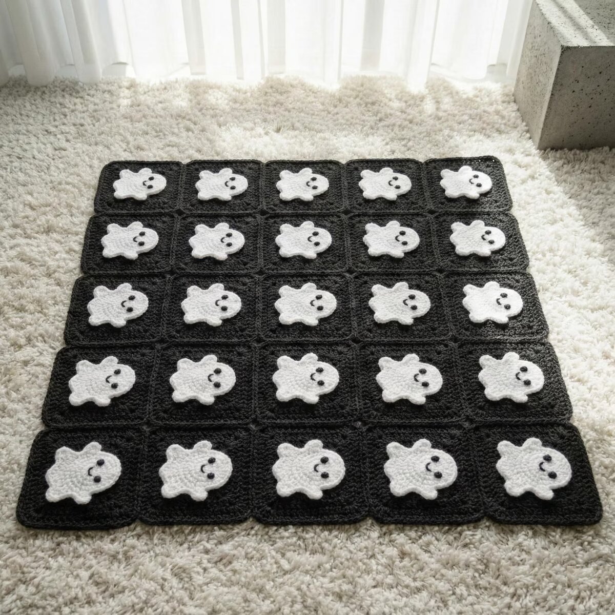 Ghost Granny Square Blanket