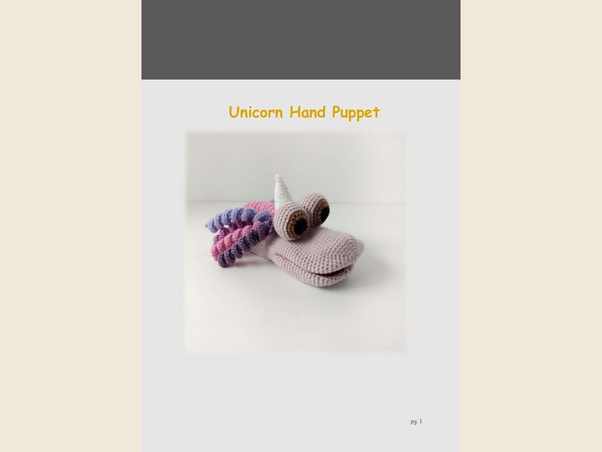 Hand Puppet Unicorn