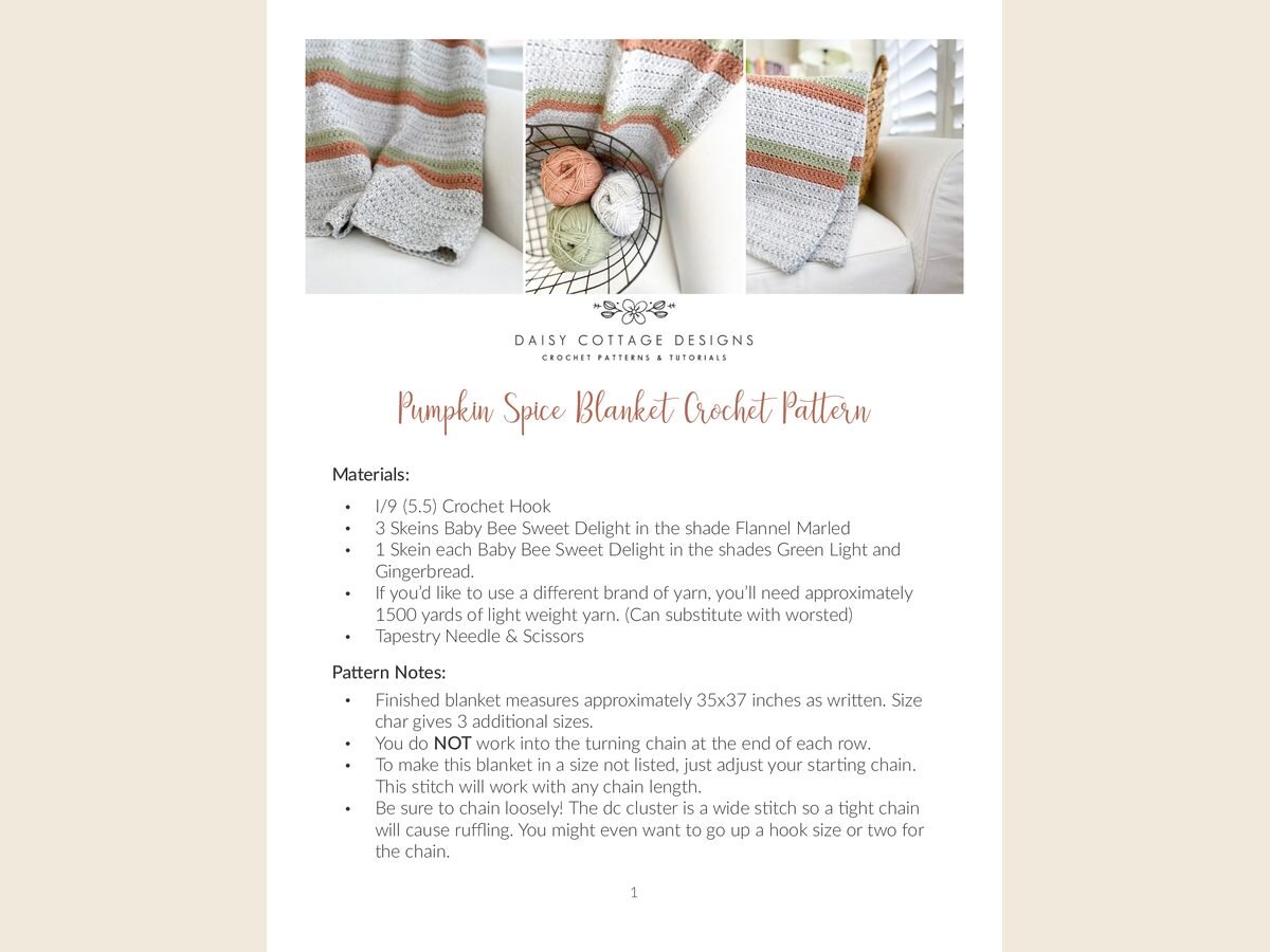 Pumpkin Spice Blanket Pattern - DCD