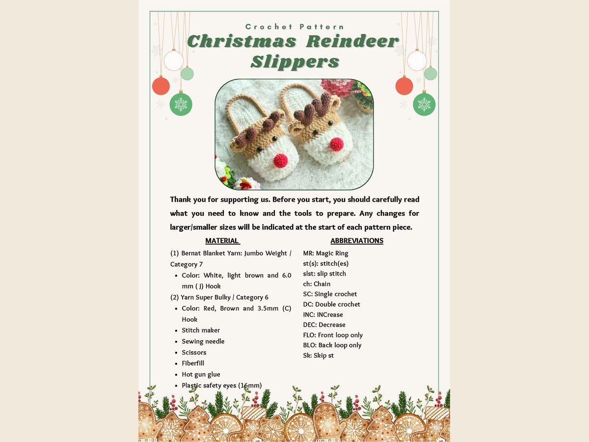 Reindeer Slippers