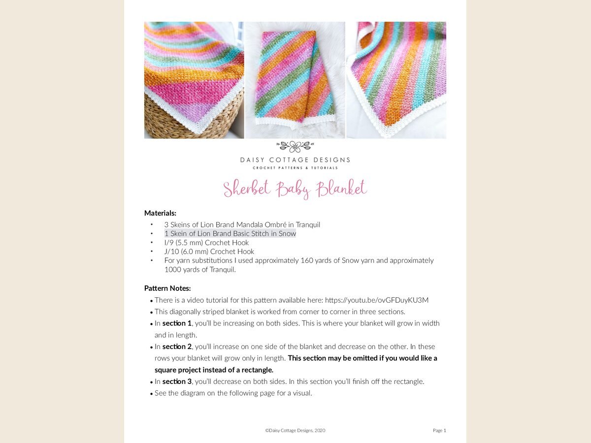 Sherbet Baby Blanket-DCD