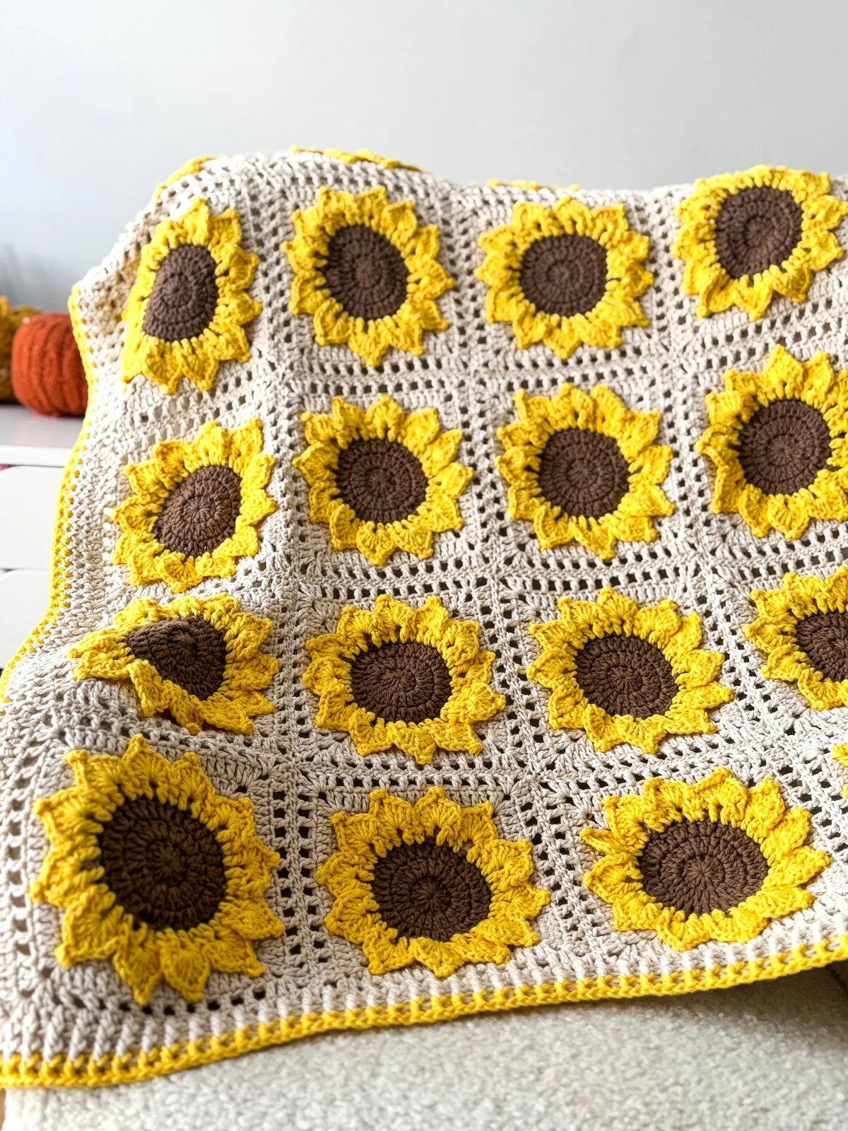 Sunflower Granny Square Blanket