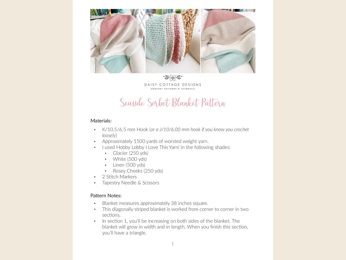 Sunrise Sorbet Blanket Pattern