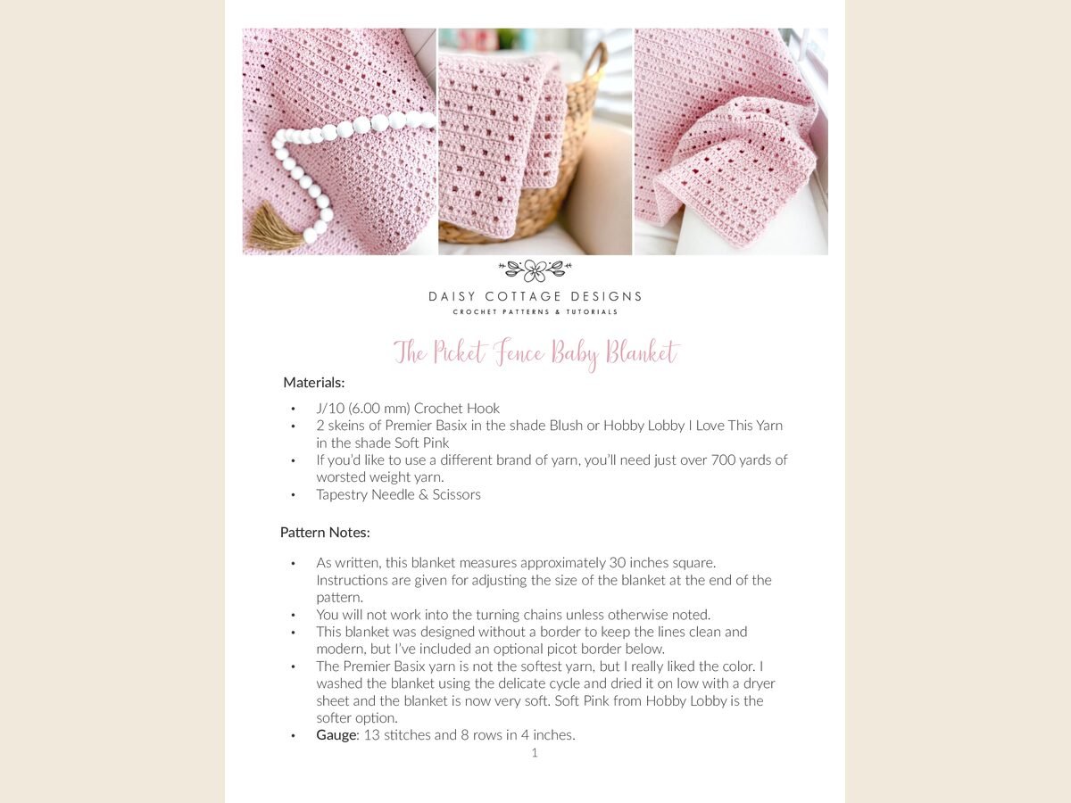 The Picket Fence Baby Blanket - DCD